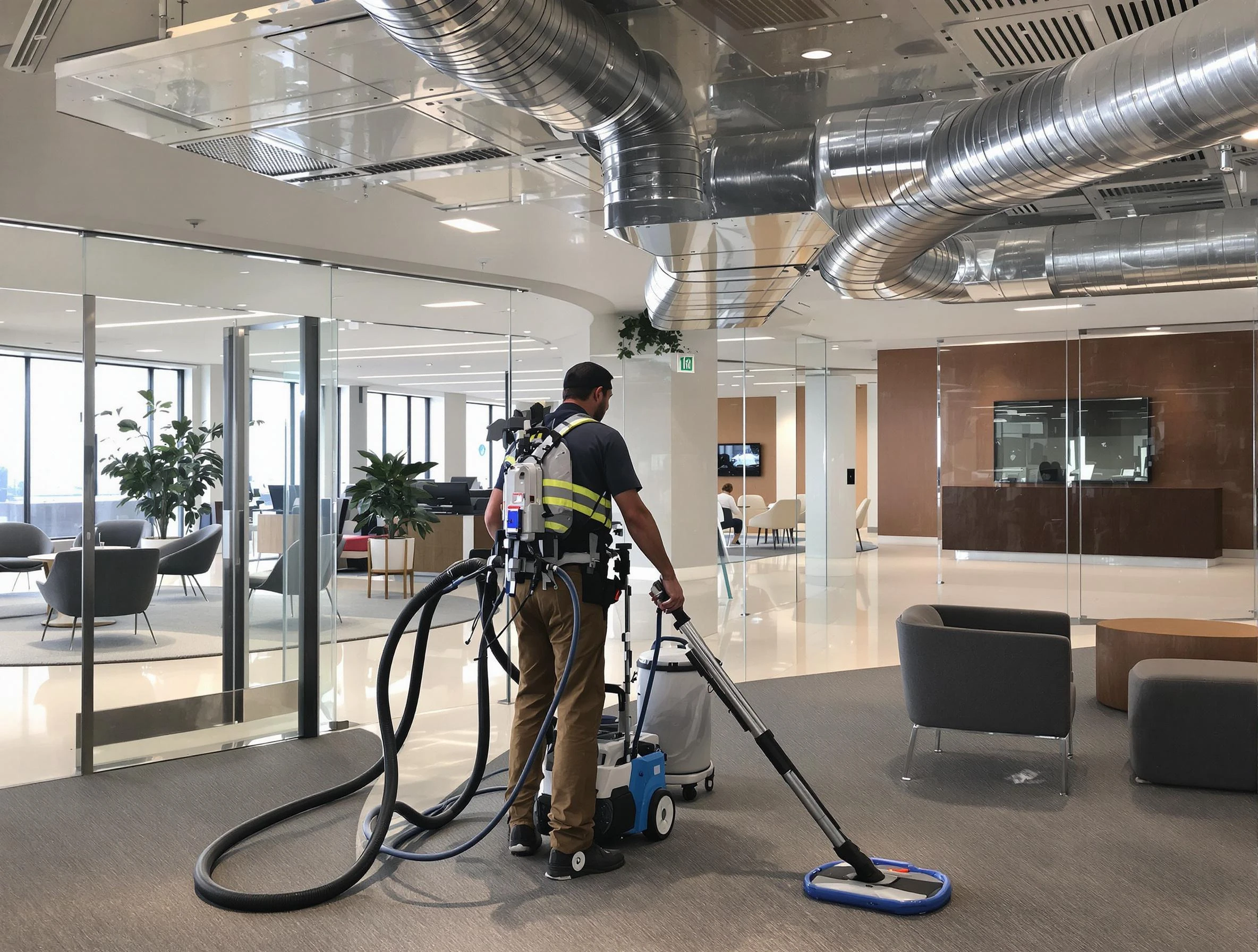 Commercial duct cleaning service by Bon Air Air Duct Cleaning in Bon Air